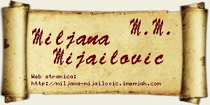 Miljana Mijailović vizit kartica